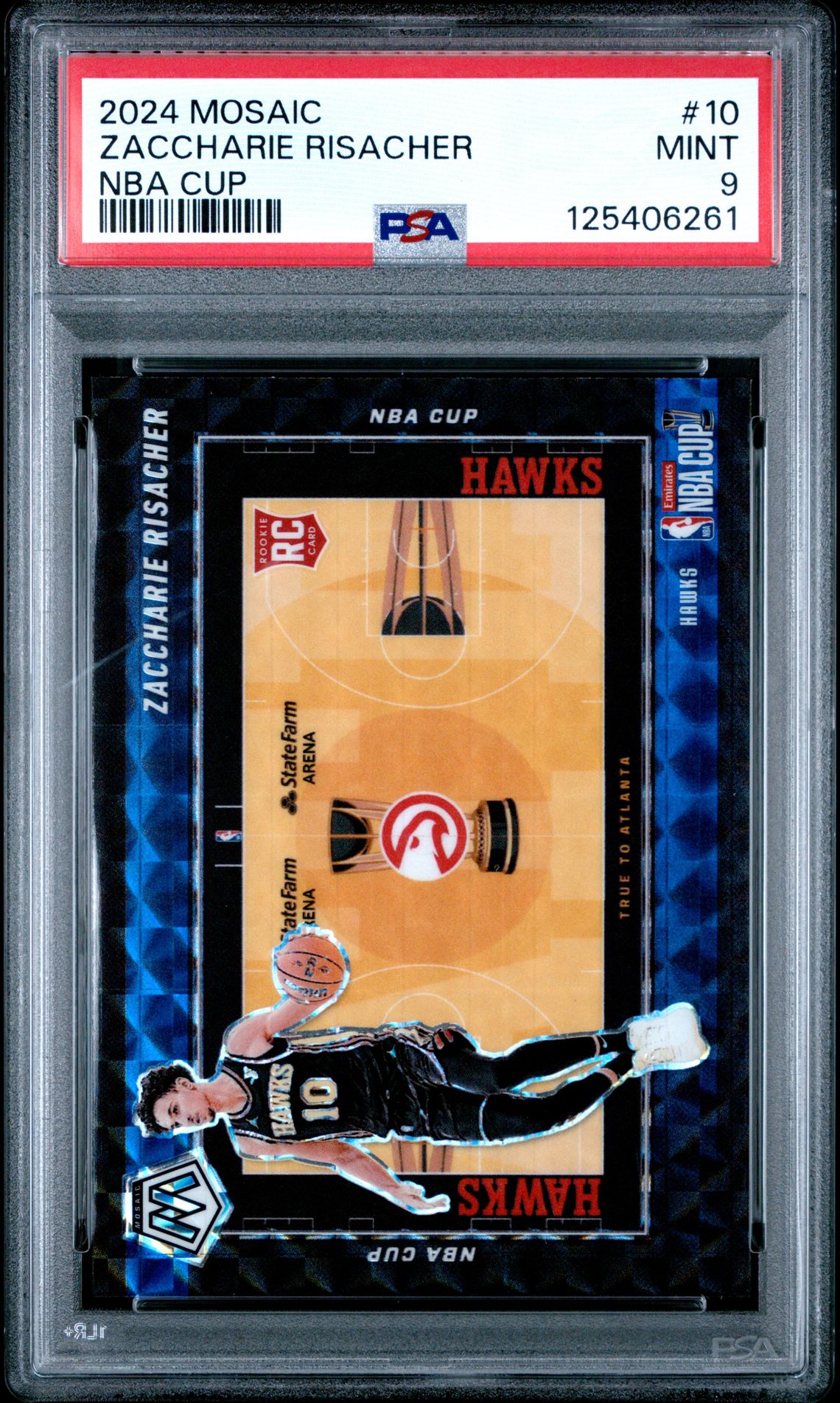2024 Panini Mosaic Nba Cup Zaccharie Risacher #10 Mint 9 front