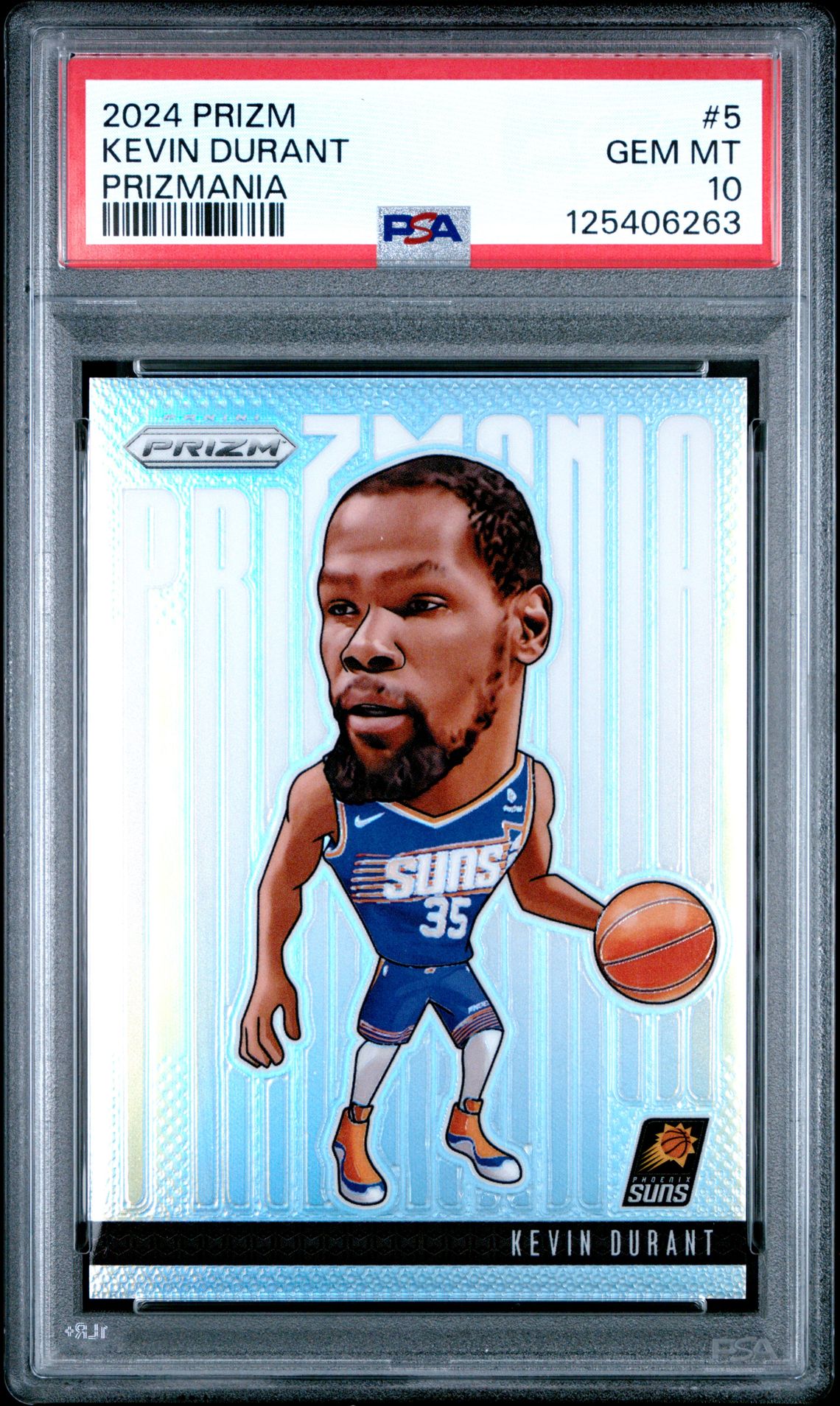 2024 Panini Prizm Prizmania Kevin Durant #5 Gem Mt 10 front