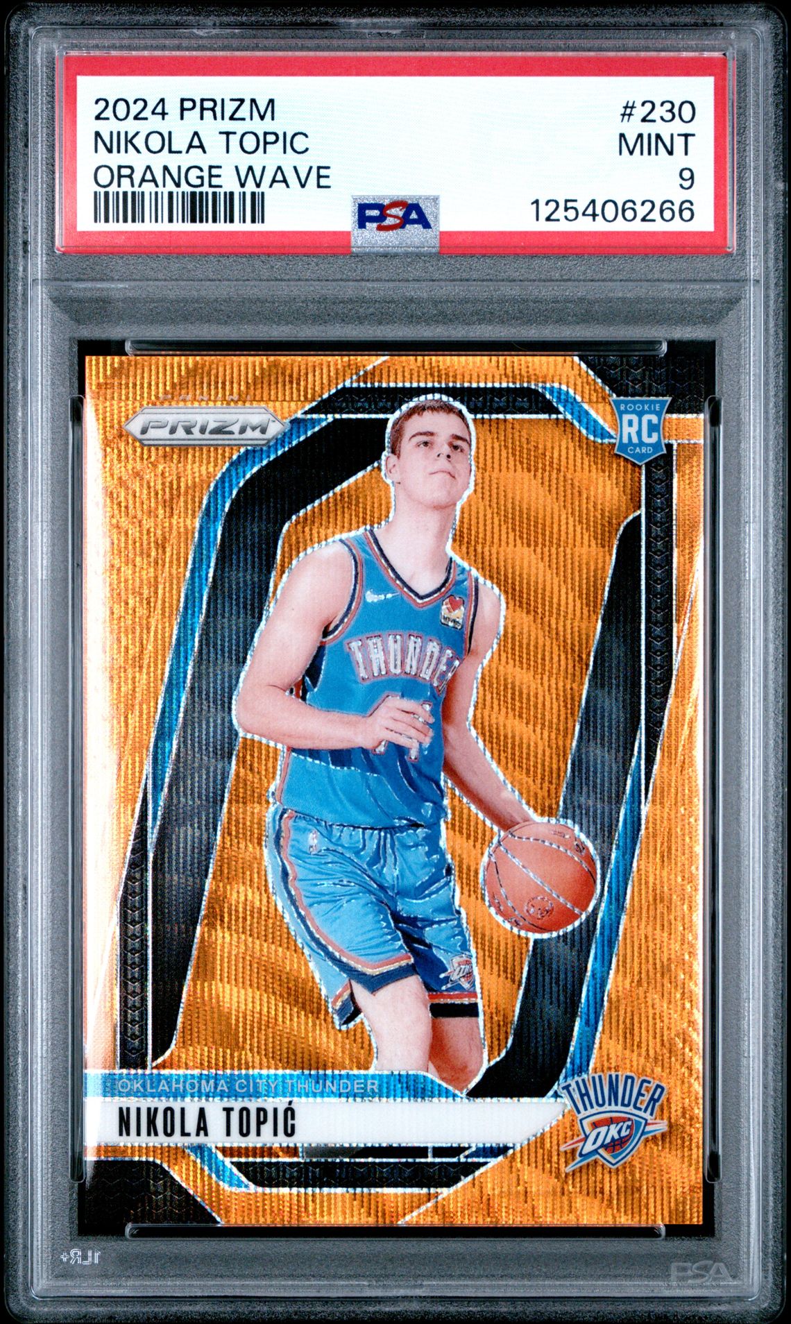 2024 Panini Prizm Nikola Topic #230 (Orange Wave) Mint 9 front