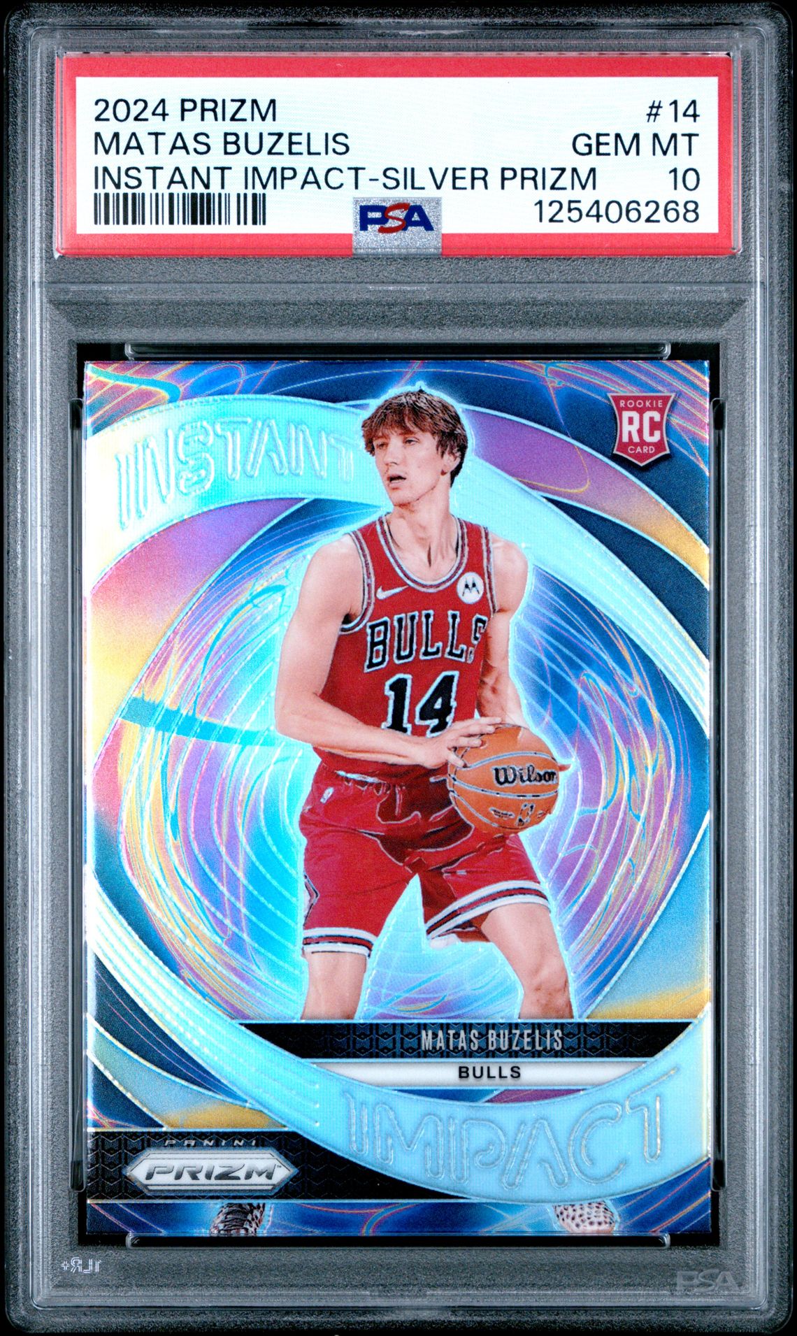 2024 Panini Prizm Instant Impact Matas Buzelis #14 (Instant Impact-Silver Prizm) Gem Mt 10 front