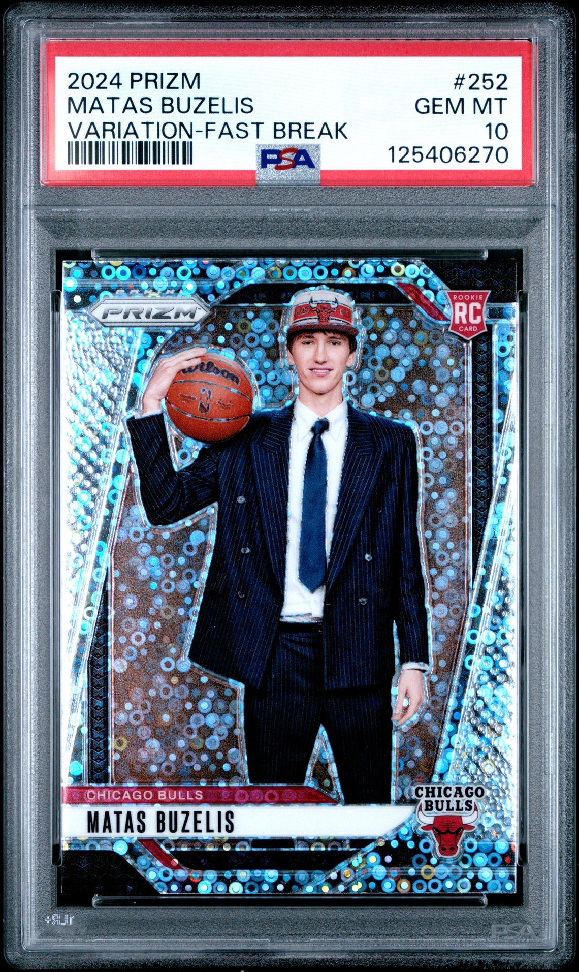 2024 Panini Prizm Matas Buzelis #252 (Variation-Fast Break) Gem Mt 10 front