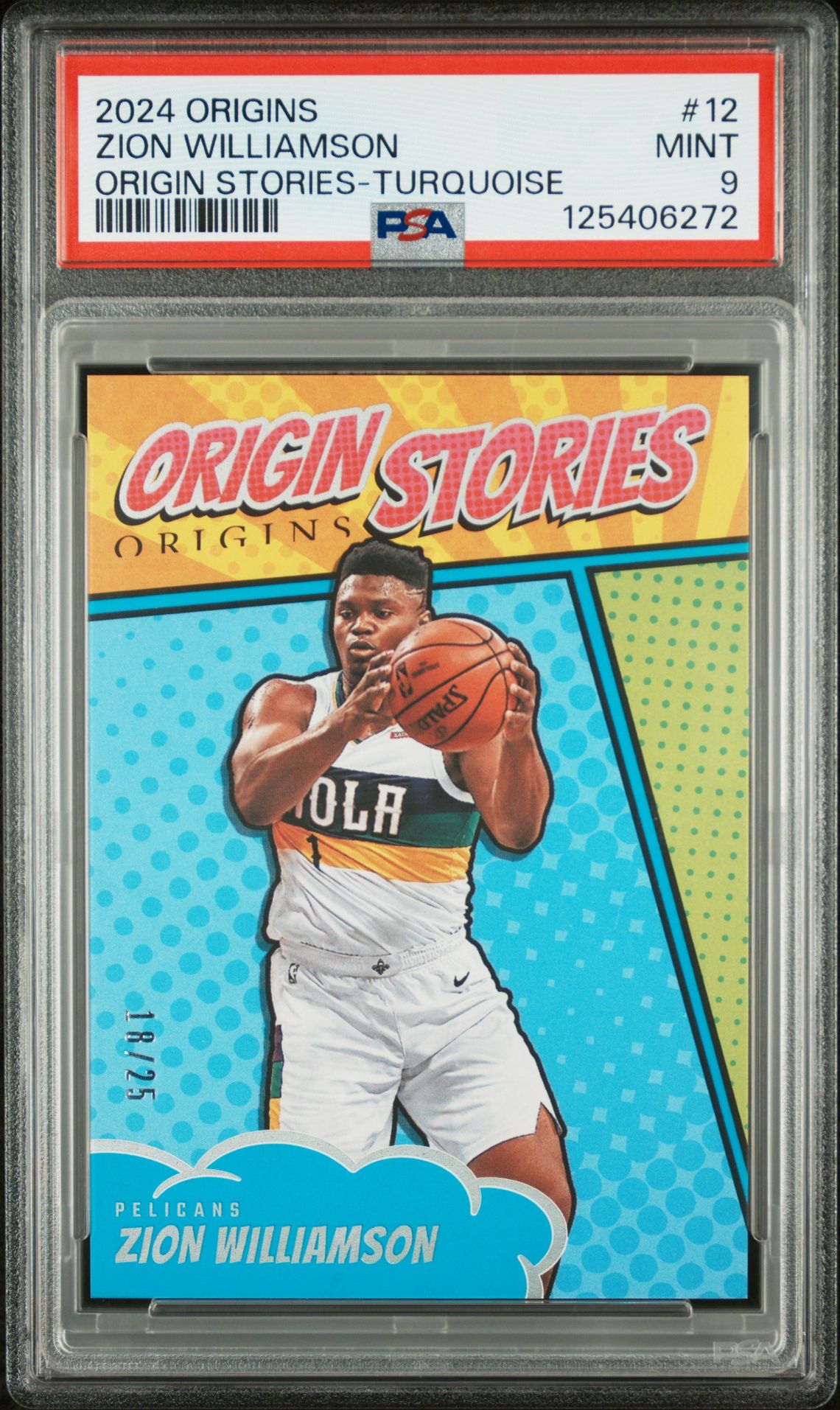 2024 Panini Origins Origin Stories Zion Williamson #12 (Origin Stories-Turquoise) Mint 9 front