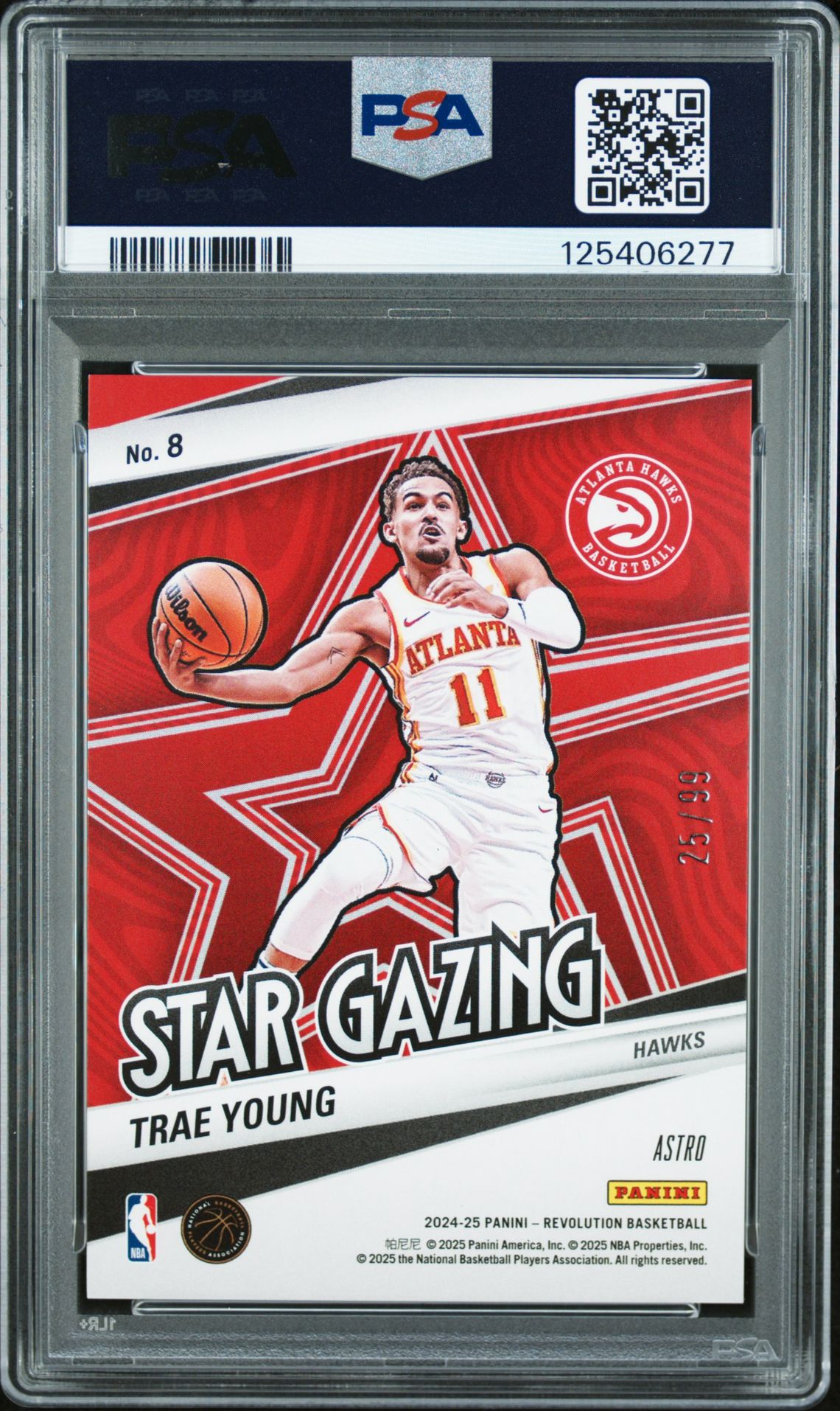 2024 Panini Revolution Star Gazing Trae Young #8 (Star Gazing-Blue Astro) Gem Mt 10 back