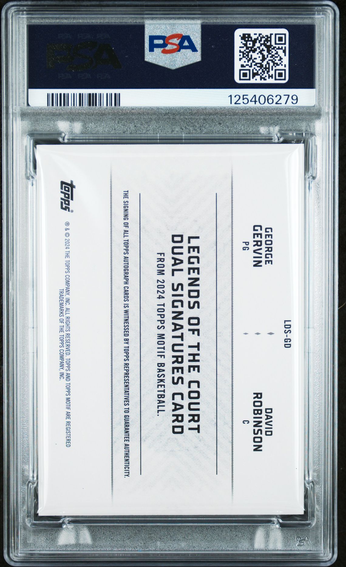 2023 Topps Motif Legends Of The Court Dual Signatures Robinson/Gervin #Ldsgd Mint 9 back