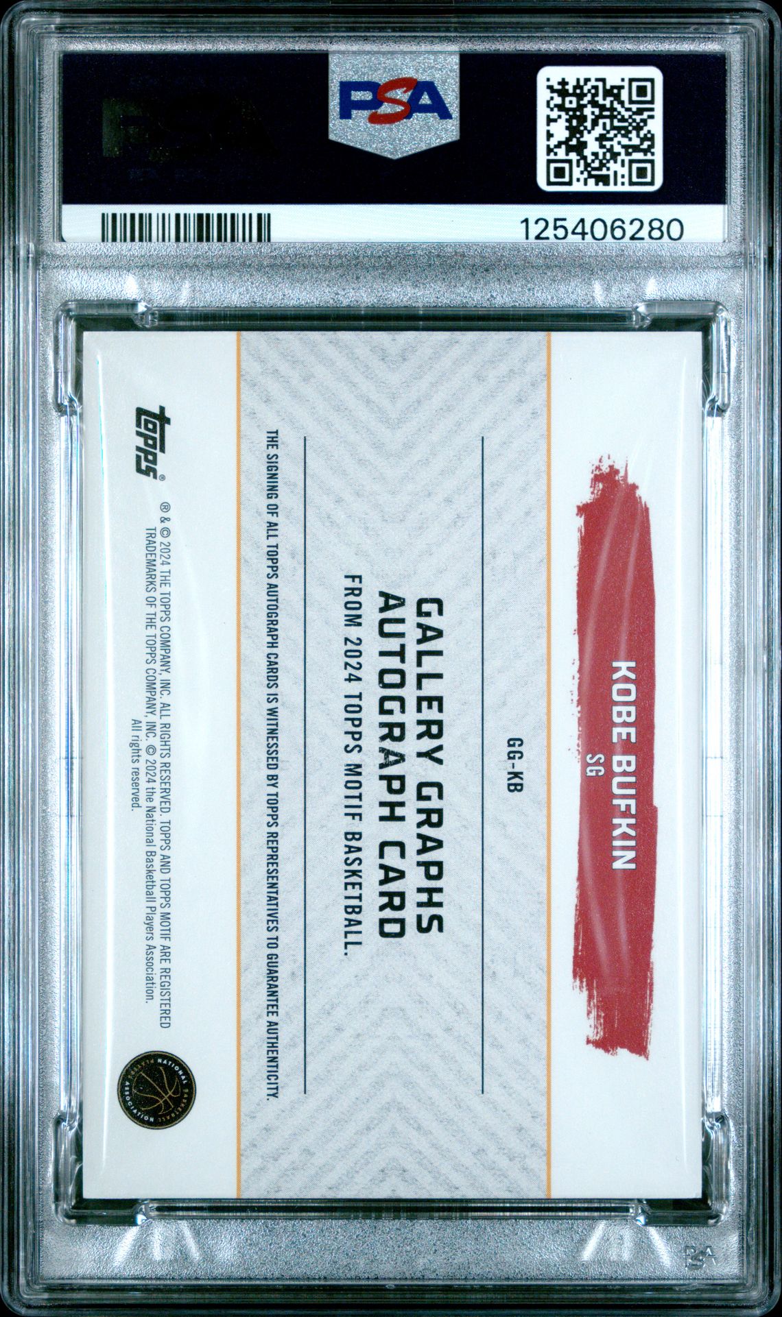 2023 Topps Motif Gallery Graphs Kobe Bufkin #Ggkb (Gallery Graphs-Winsor Grn) Mint 9 back