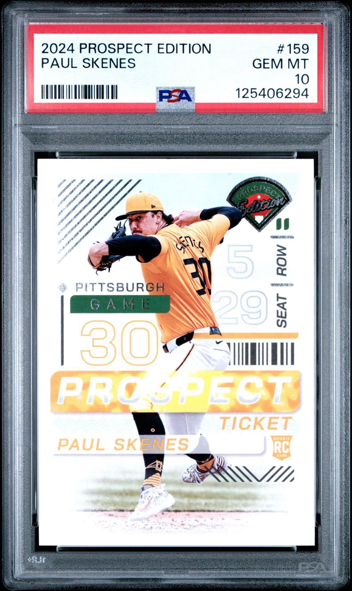2024 Panini Prospect Edition Paul Skenes #159 Gem Mt 10 front