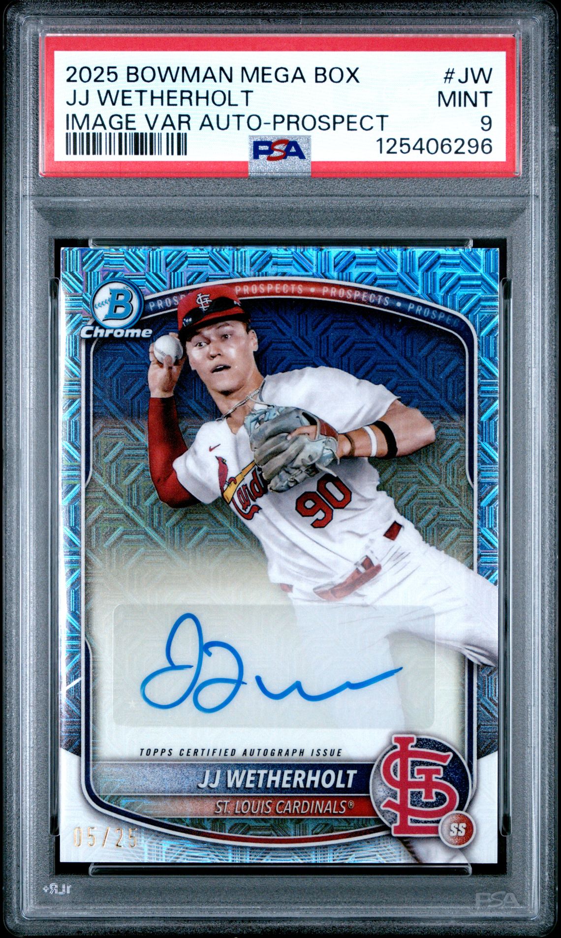 2025 Bowman Mega Box Image Variation Autographs Jj Wetherholt #Jw (Image Var Auto-Prospect) Mint 9 front
