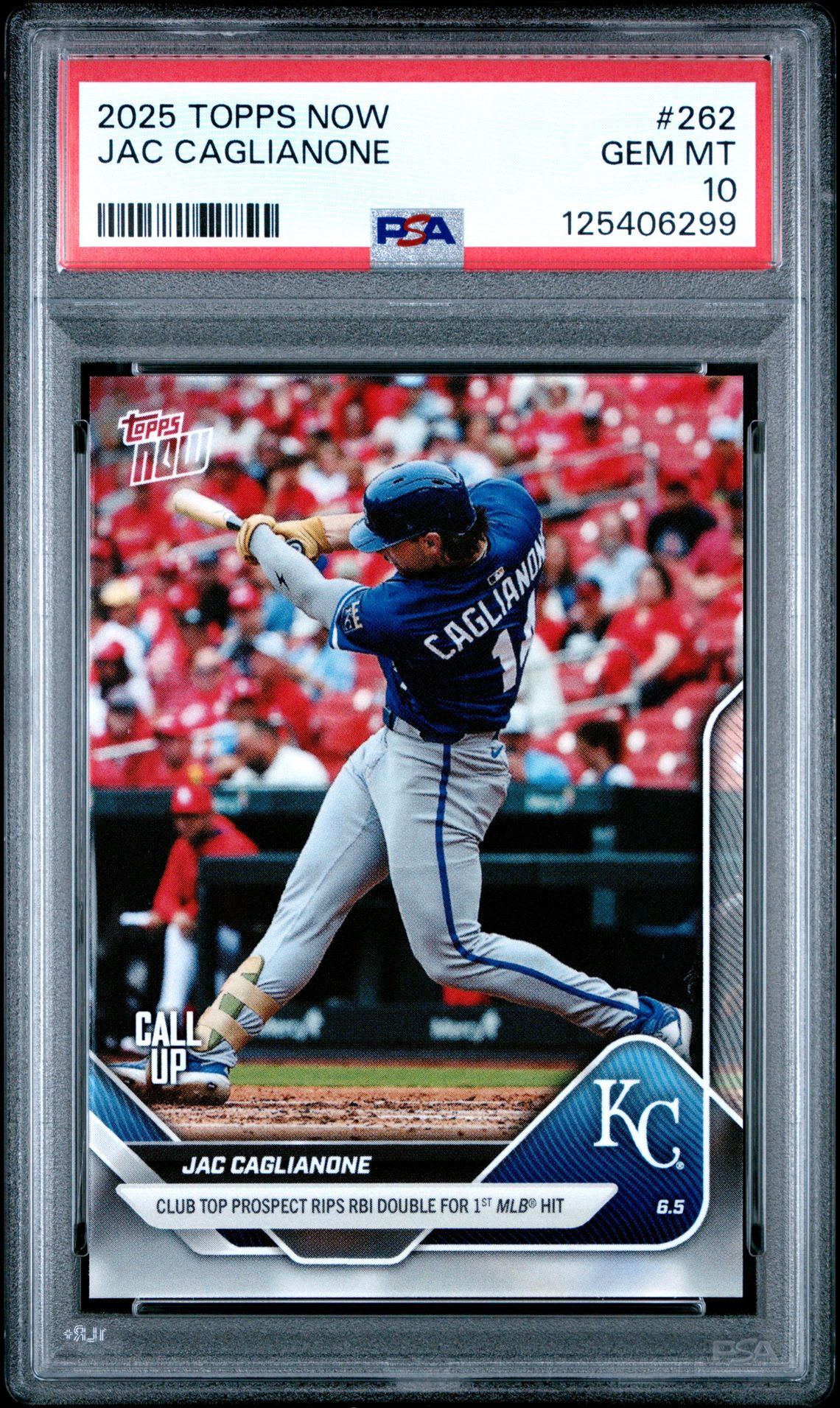 2025 Topps Now Jac Caglianone #262 Gem Mt 10 front