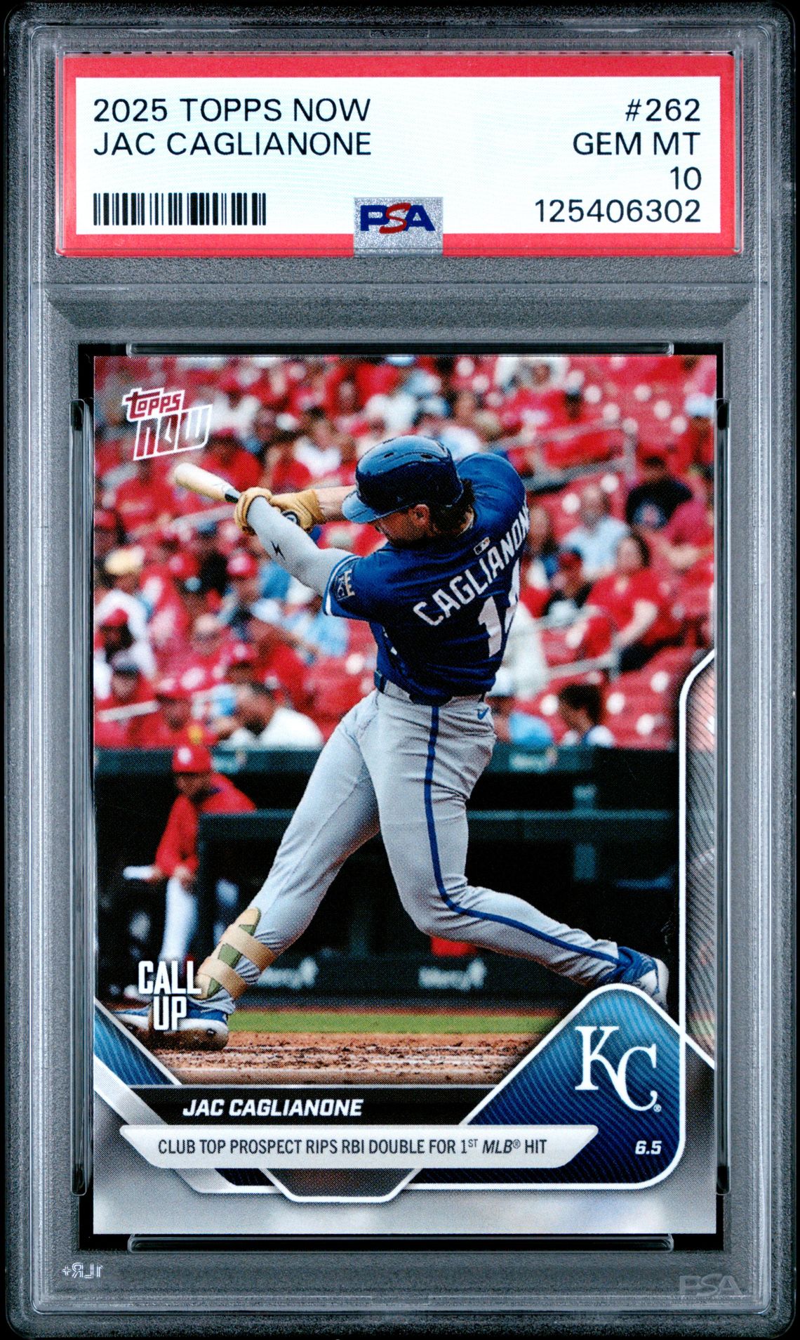 2025 Topps Now Jac Caglianone #262 Gem Mt 10 front