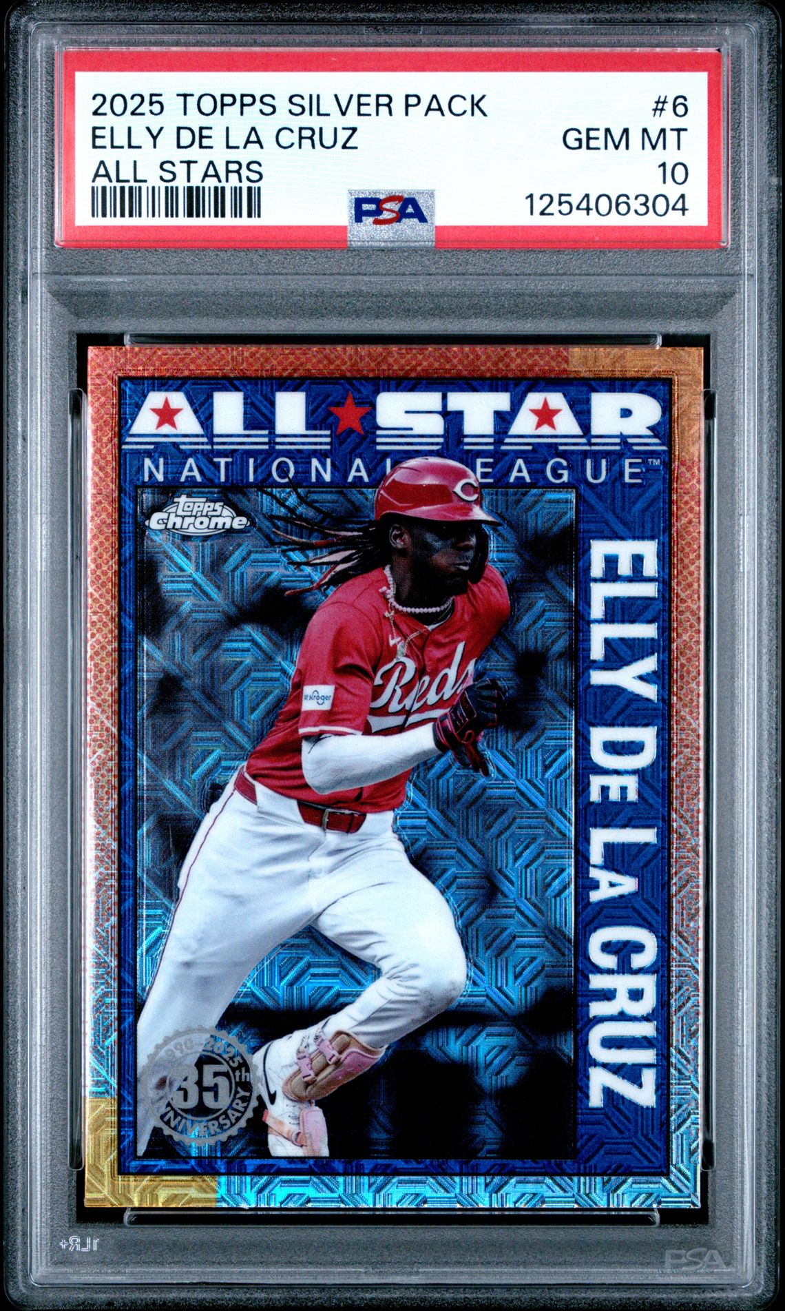 2025 Topps Silver Pack 1990 Chrome All Stars Elly De La Cruz #6 Gem Mt 10 front