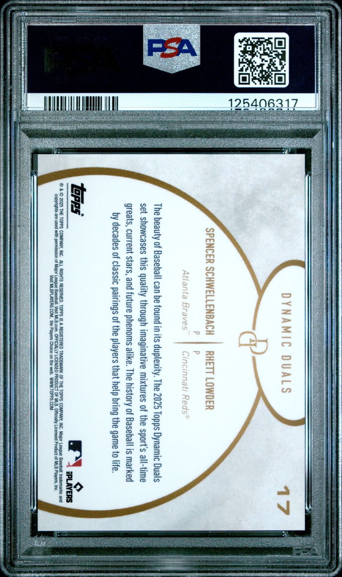 2025 Topps Dynamic Duals Schwellenbach/Lowder #17 Gem Mt 10 back