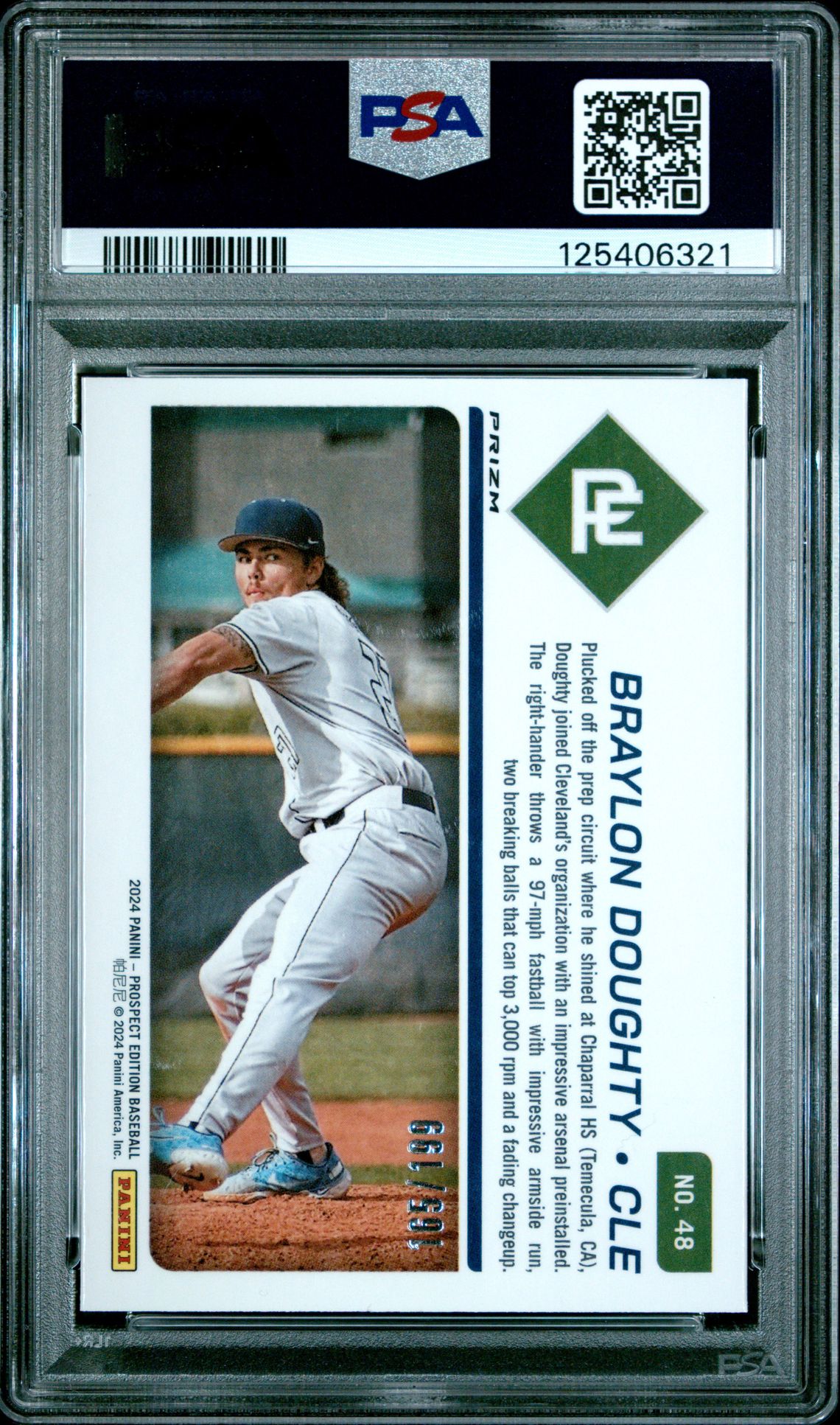 2024 Panini Prospect Edition Prospect Ticket Braylon Doughty #48 (Prospect Ticket-Red) Gem Mt 10 back