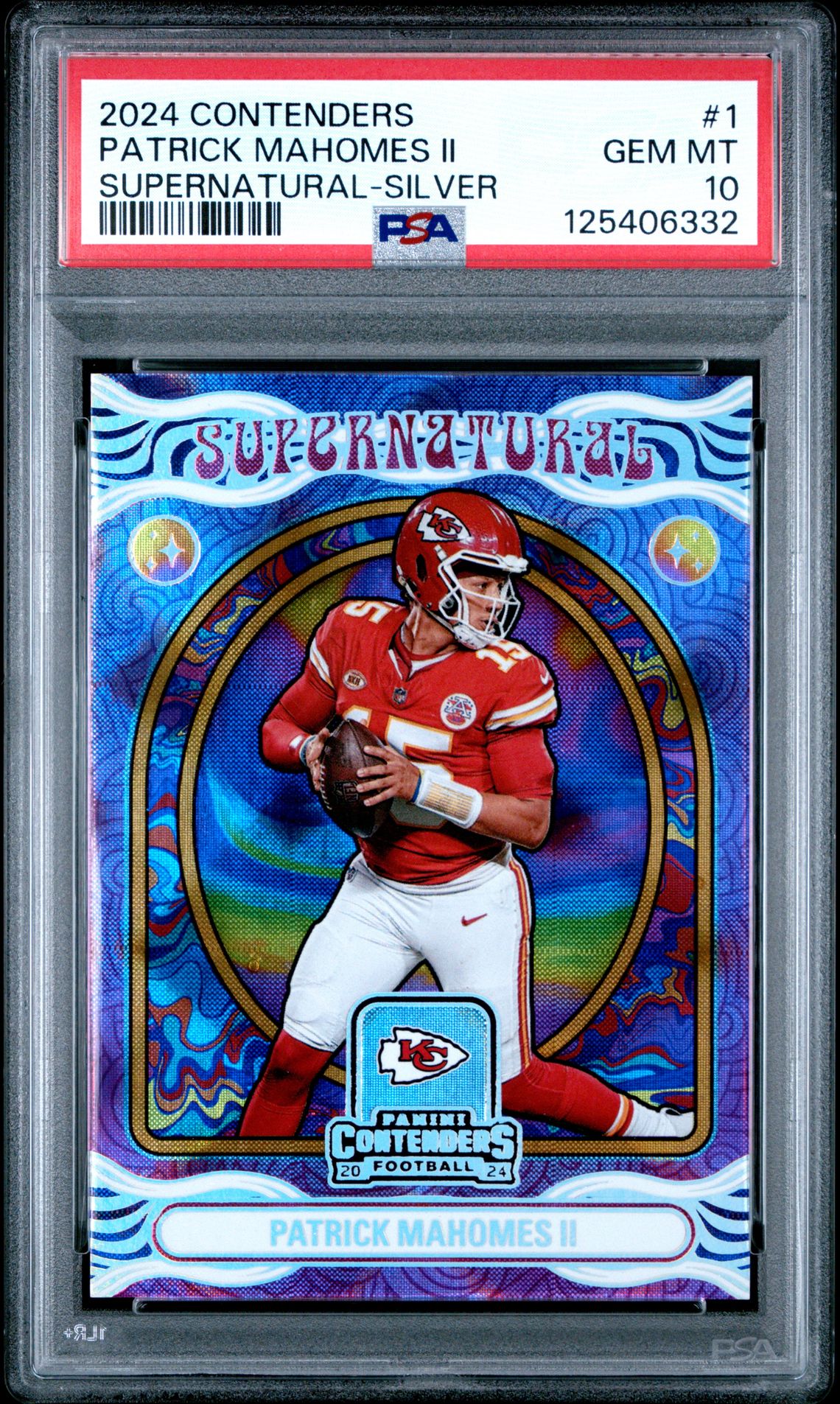 2024 Panini Contenders Supernatural Patrick Mahomes Ii #1 (Supernatural-Silver) Gem Mt 10 front