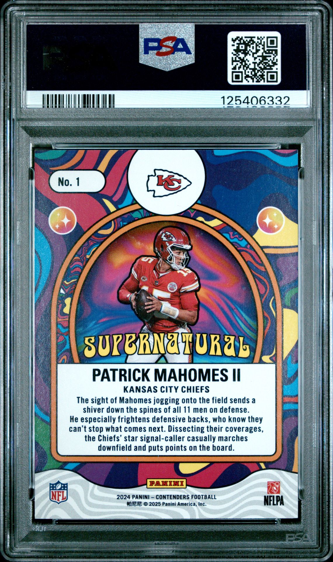 2024 Panini Contenders Supernatural Patrick Mahomes Ii #1 (Supernatural-Silver) Gem Mt 10 back