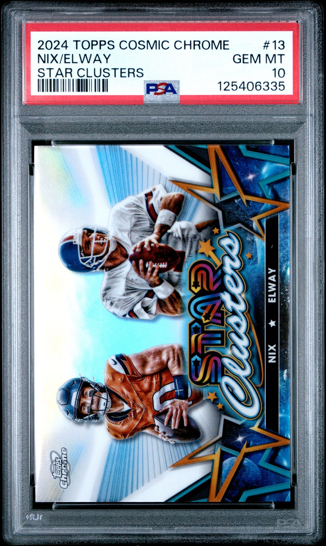 2024 Topps Cosmic Chrome Star Clusters Nix/Elway #13 Gem Mt 10 front