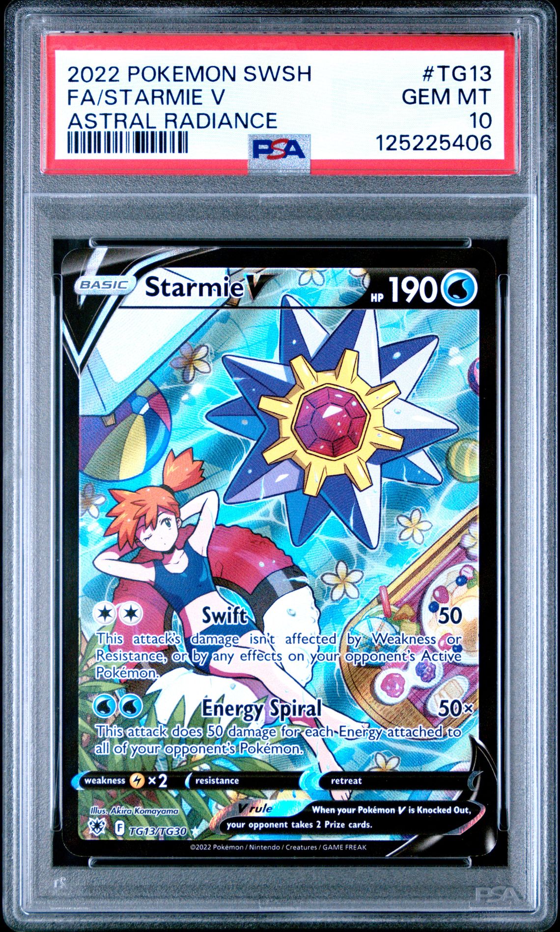 2022 Pokemon Sword & Shield Astral Radiance Fa/Starmie V #Tg13 (Astral Radiance) Gem Mt 10 front
