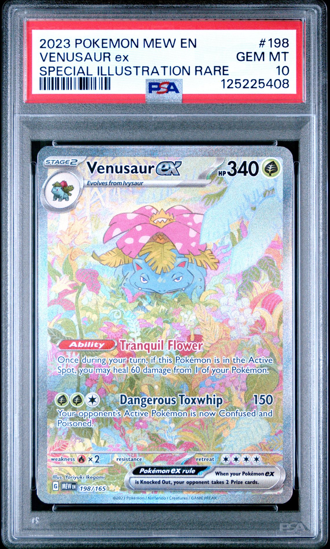 2023 Pokemon Mew En-151 Venusaur Ex #198 (Special Illustration Rare) Gem Mt 10 front