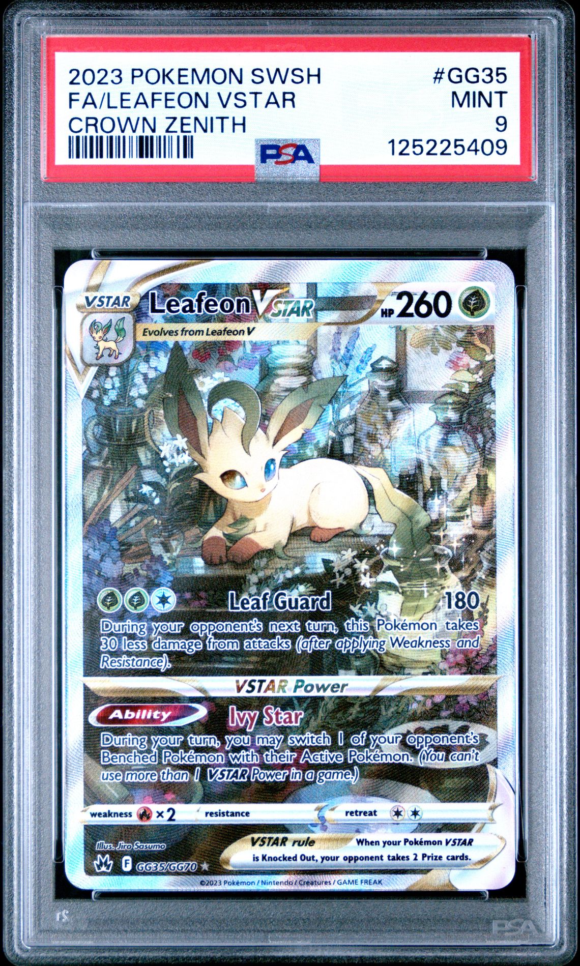 2023 Pokemon Sword And Shield Crown Zenith Fa/Leafeon Vstar #Gg35 (Crown Zenith) Mint 9 front