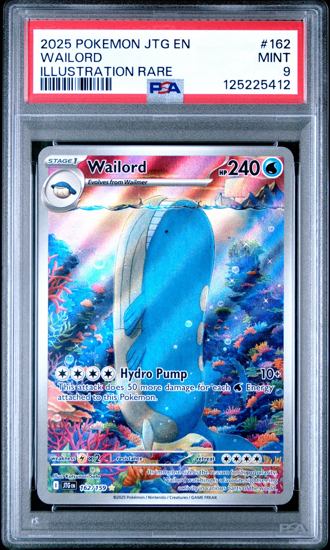 2025 Pokemon Jtg En-Journey Together Wailord #162 (Illustration Rare) Mint 9 front