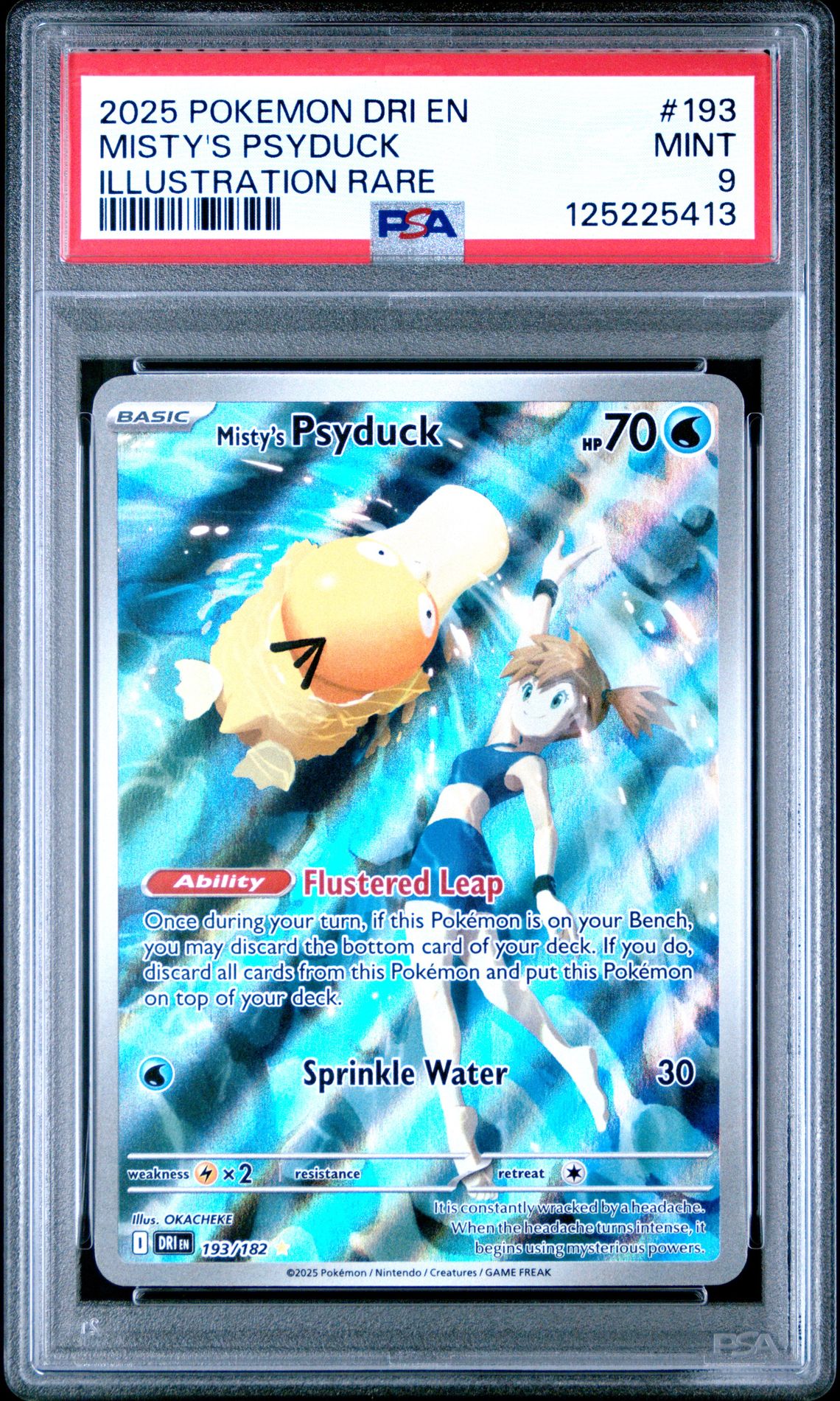 2025 Pokemon Dri En-Destined Rivals Misty's Psyduck #193 (Illustration Rare) Mint 9 front