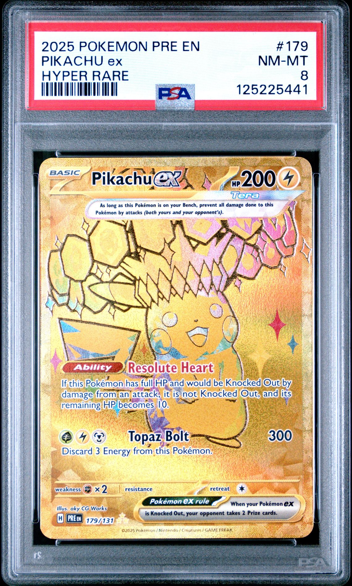 2025 Pokemon Pre En-Prismatic Evolutions Pikachu Ex #179 (Hyper Rare) Nm-Mt 8 front