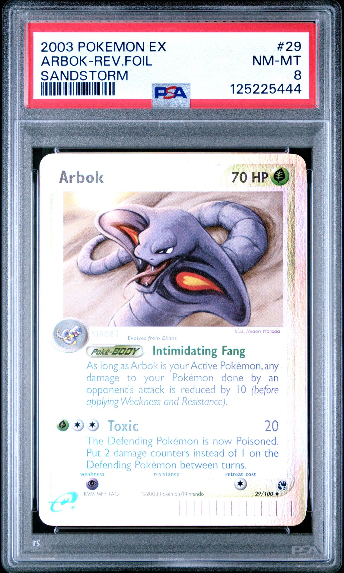 2003 Pokemon Ex Sandstorm Arbok-Rev.foil #29 (Sandstorm) Nm-Mt 8 front