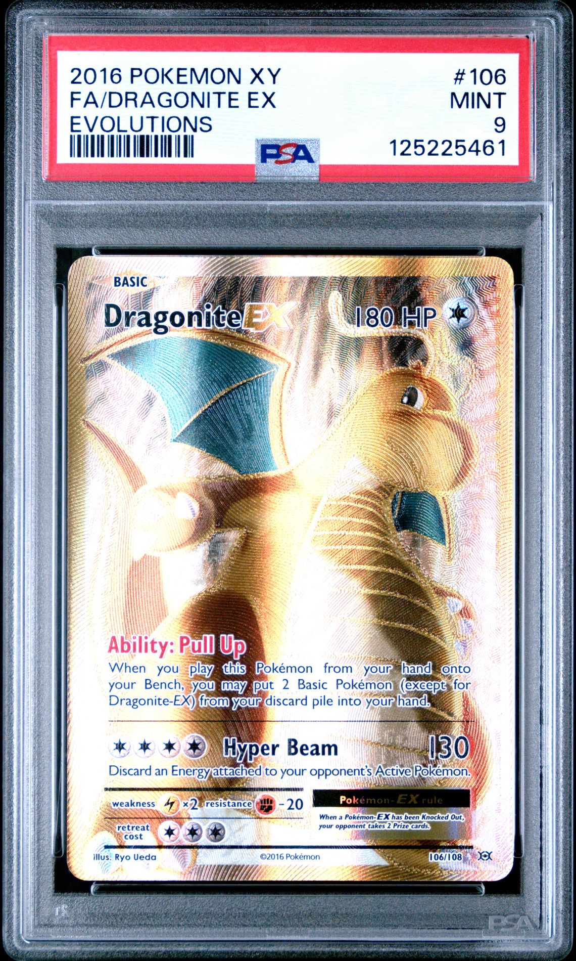 2016 Pokemon Xy Evolutions Fa/Dragonite Ex #106 (Evolutions) Mint 9 front