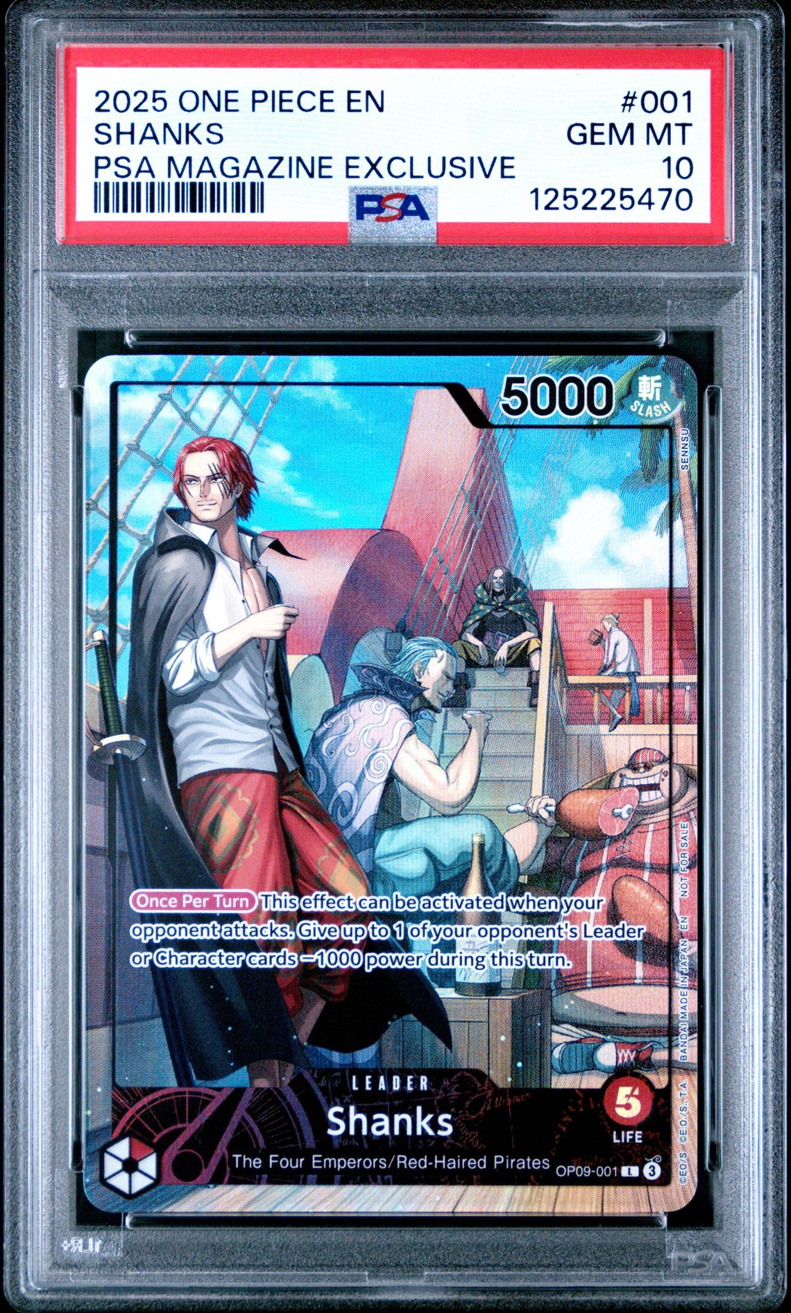 2025 One Piece Promos Shanks #001 (Psa Magazine Exclusive) Gem Mt 10 front