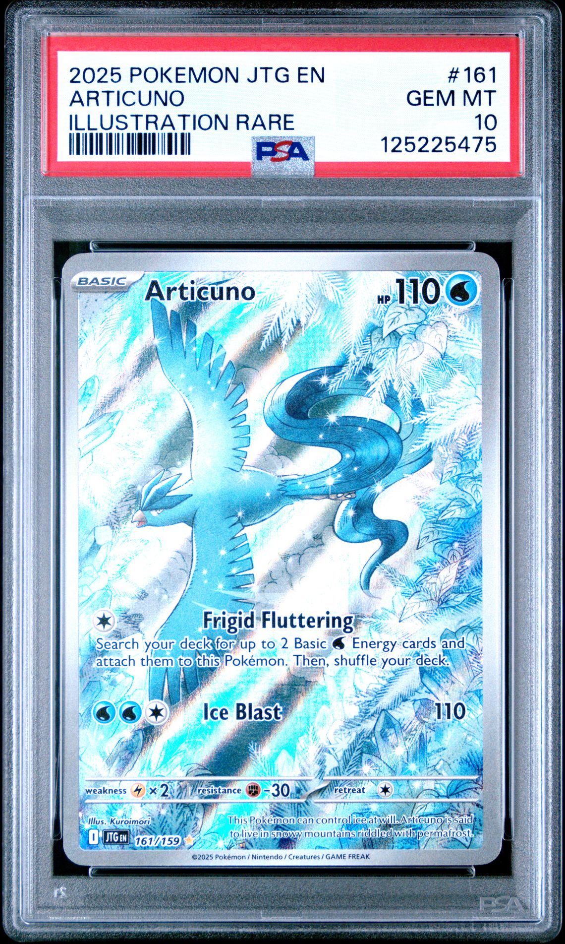 2025 Pokemon Jtg En-Journey Together Articuno #161 (Illustration Rare) Gem Mt 10 front