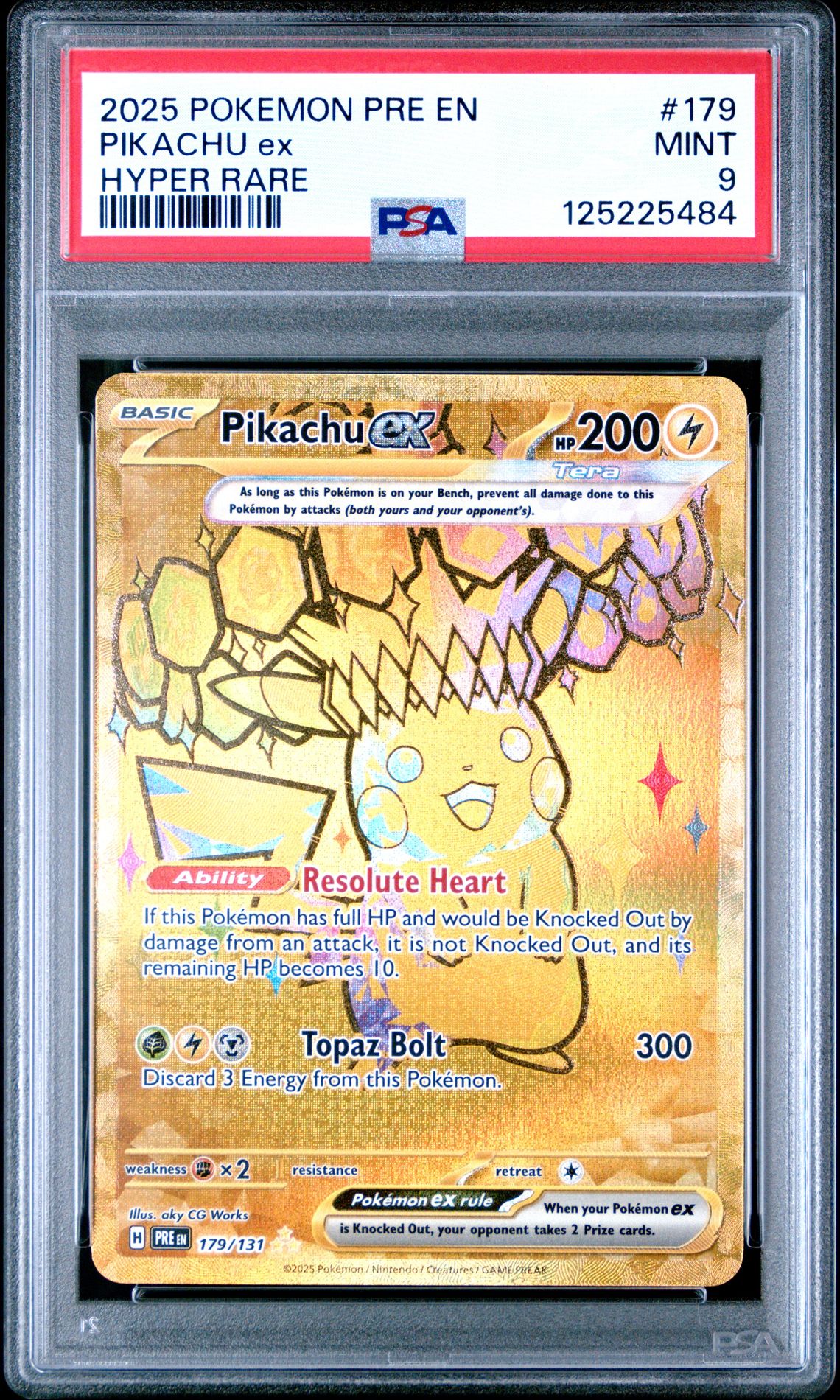 2025 Pokemon Pre En-Prismatic Evolutions Pikachu Ex #179 (Hyper Rare) Mint 9 front