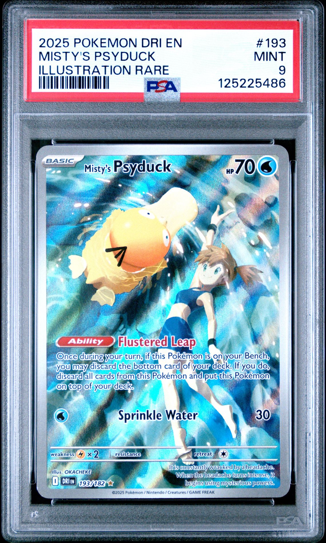 2025 Pokemon Dri En-Destined Rivals Misty's Psyduck #193 (Illustration Rare) Mint 9 front