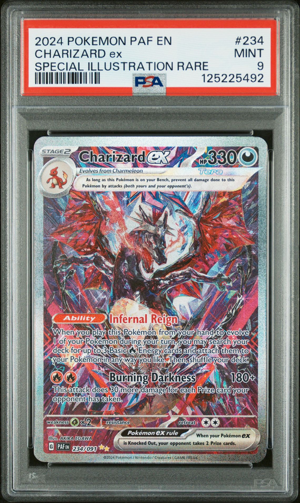 2024 Pokemon Paf En-Paldean Fates Charizard Ex #234 (Special Illustration Rare) Mint 9 front