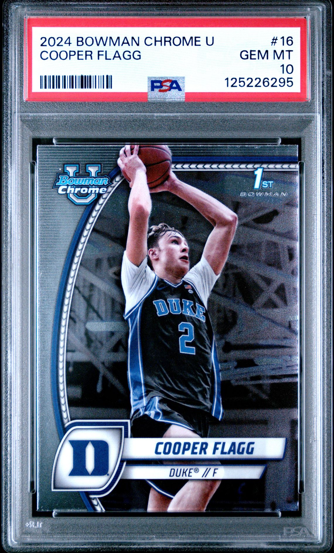 2024 Bowman Chrome University Cooper Flagg #16 Gem Mt 10 front