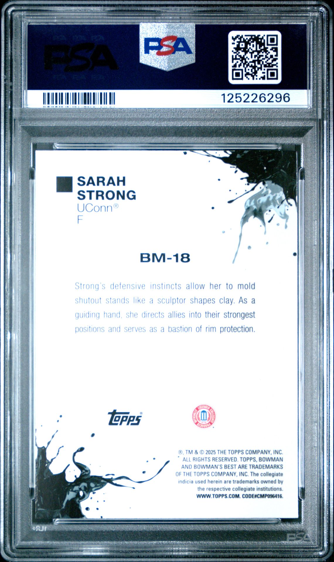 2024 Bowman University Best Bowman Masterpieces Sarah Strong #Bm18 (Bwm Mstrpce-Grn Mini Dia) Gem Mt 10 back