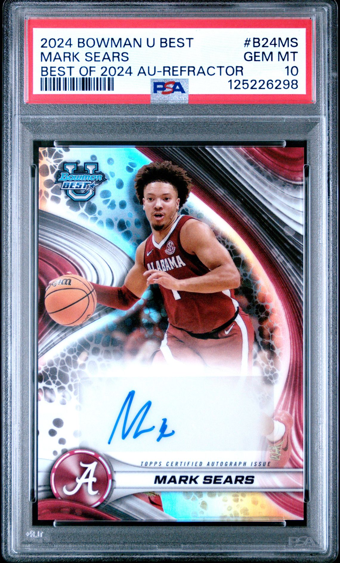 2024 Bowman University Best Best Of 2024 Autographs Mark Sears #B24Ms (Best Of 2024 Au-Refractor) Gem Mt 10 front