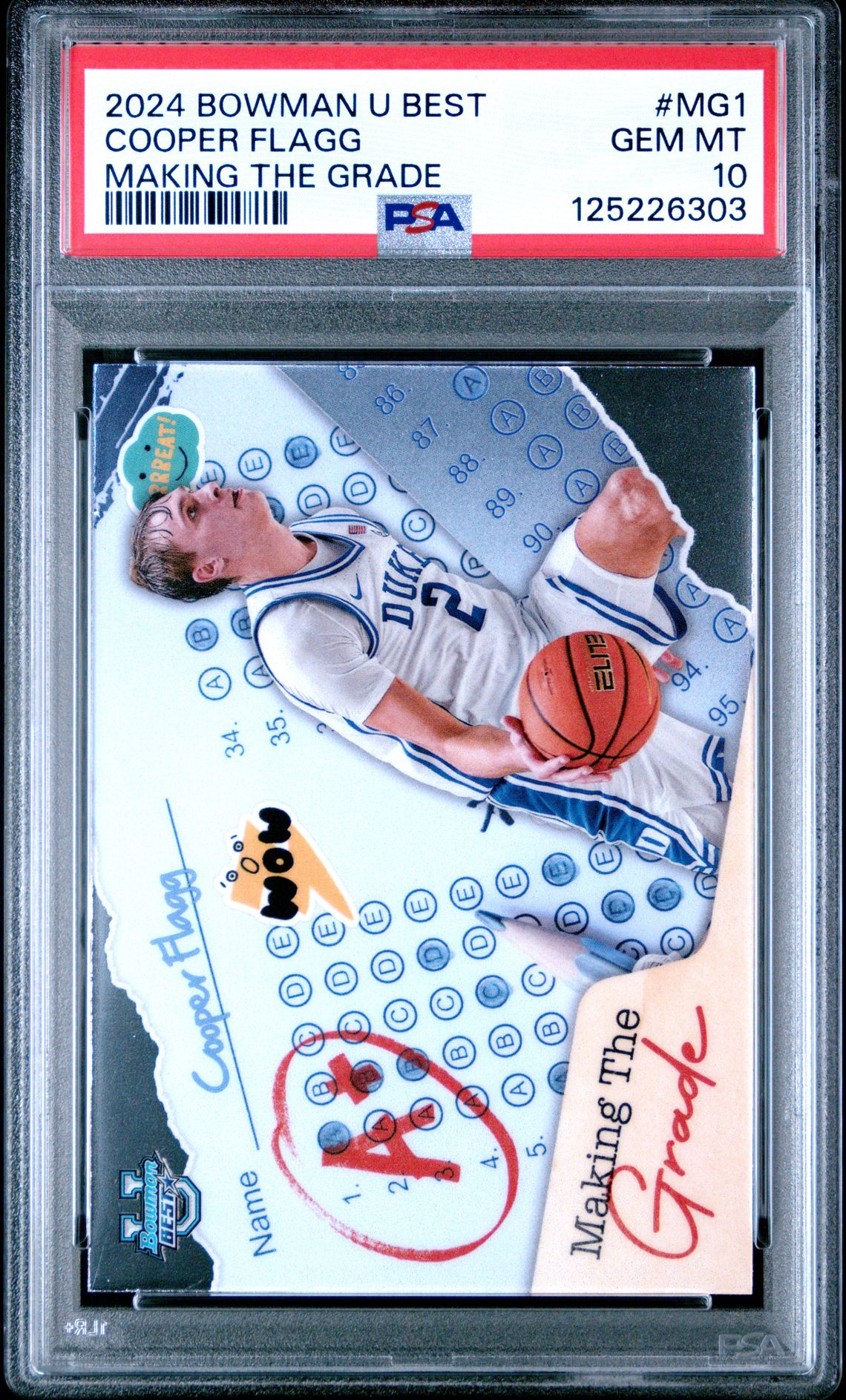 2024 Bowman University Best Making The Grade Cooper Flagg #Mg1 Gem Mt 10 front