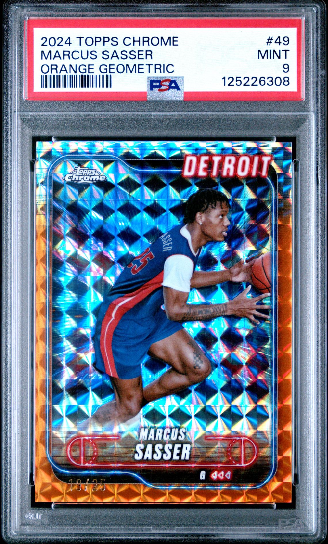 2024 Topps Chrome Marcus Sasser #49 (Orange Geometric) Mint 9 front