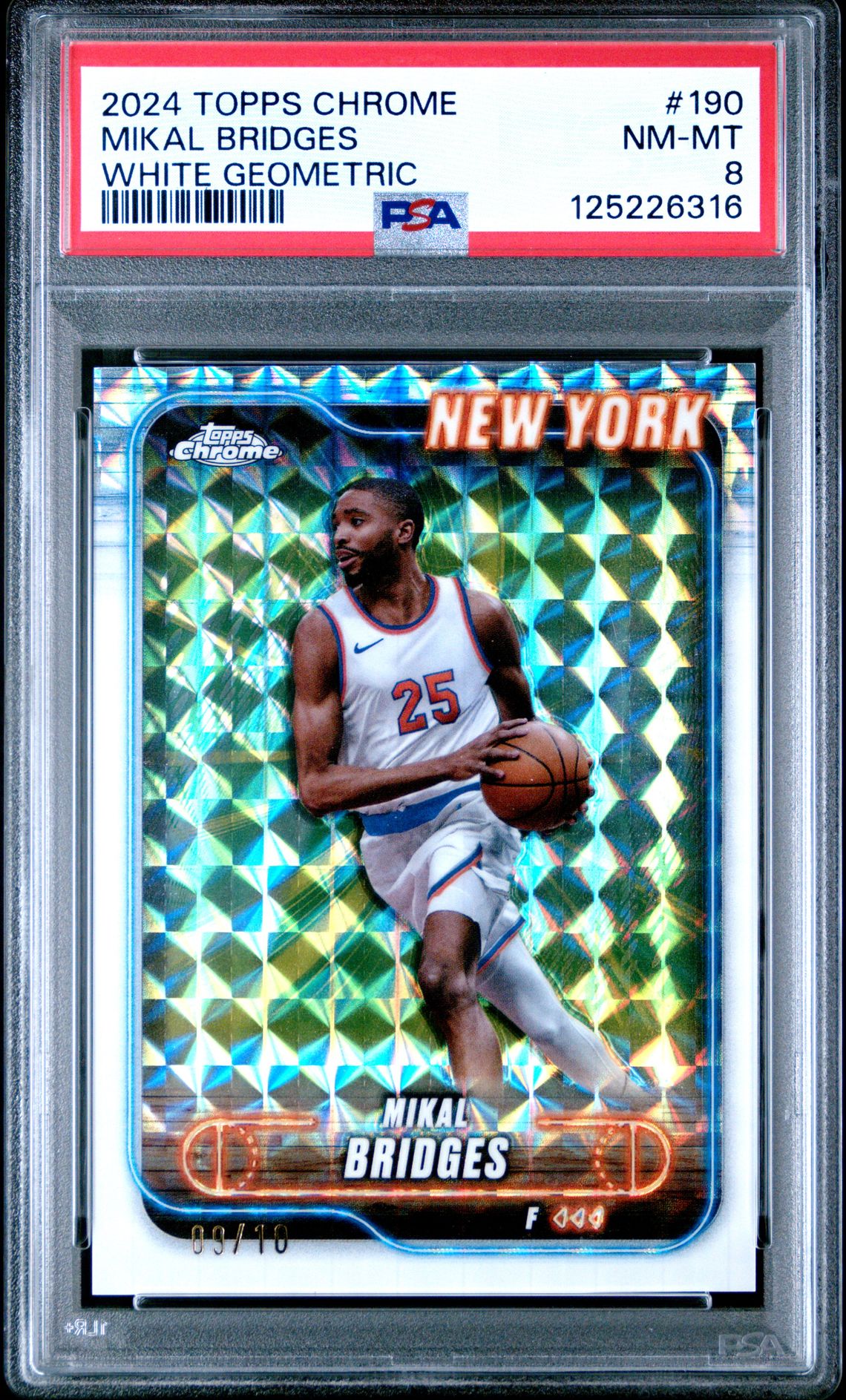 2024 Topps Chrome Mikal Bridges #190 (White Geometric) Nm-Mt 8 front