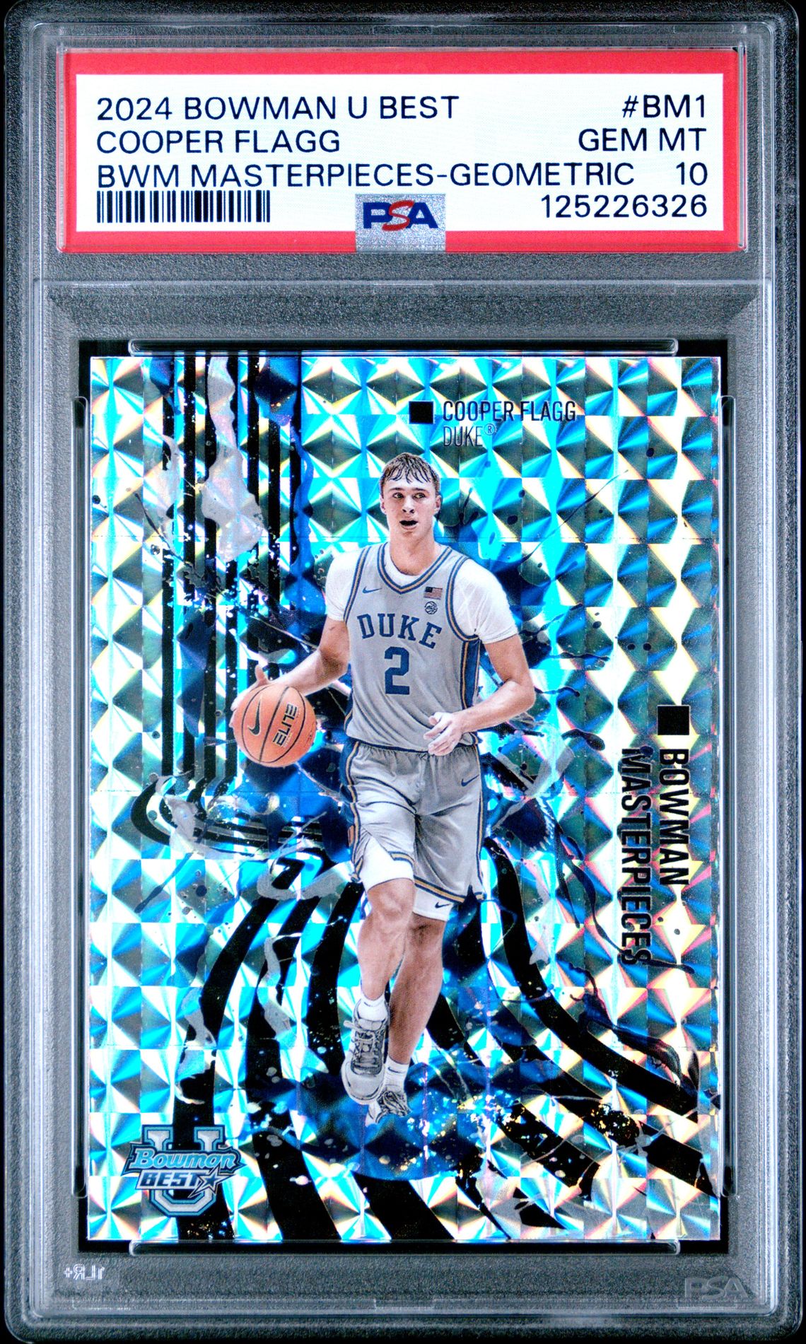 2024 Bowman University Best Bowman Masterpieces Cooper Flagg #Bm1 (Bwm Masterpieces-Geometric) Gem Mt 10 front