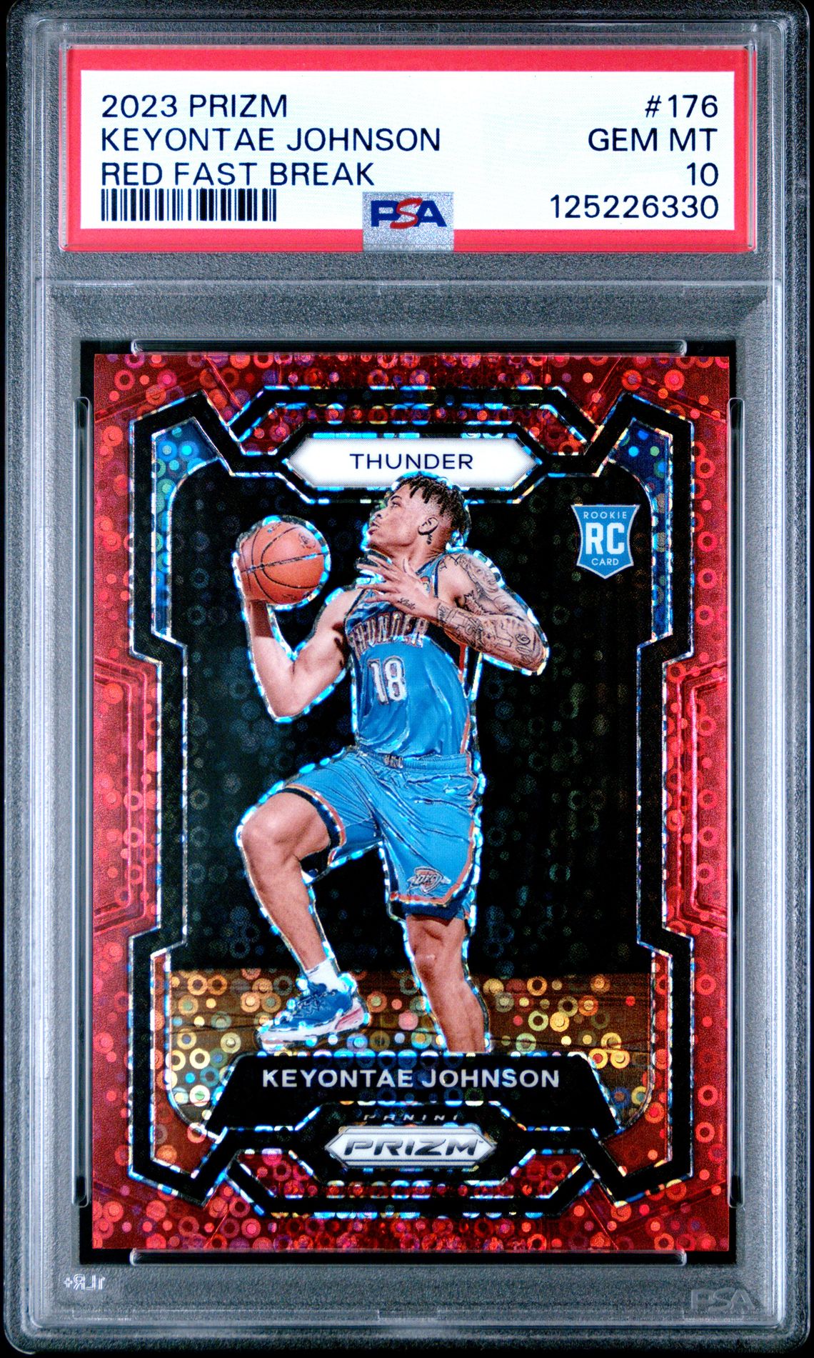 2023 Panini Prizm Keyontae Johnson #176 (Red Fast Break) Gem Mt 10 front