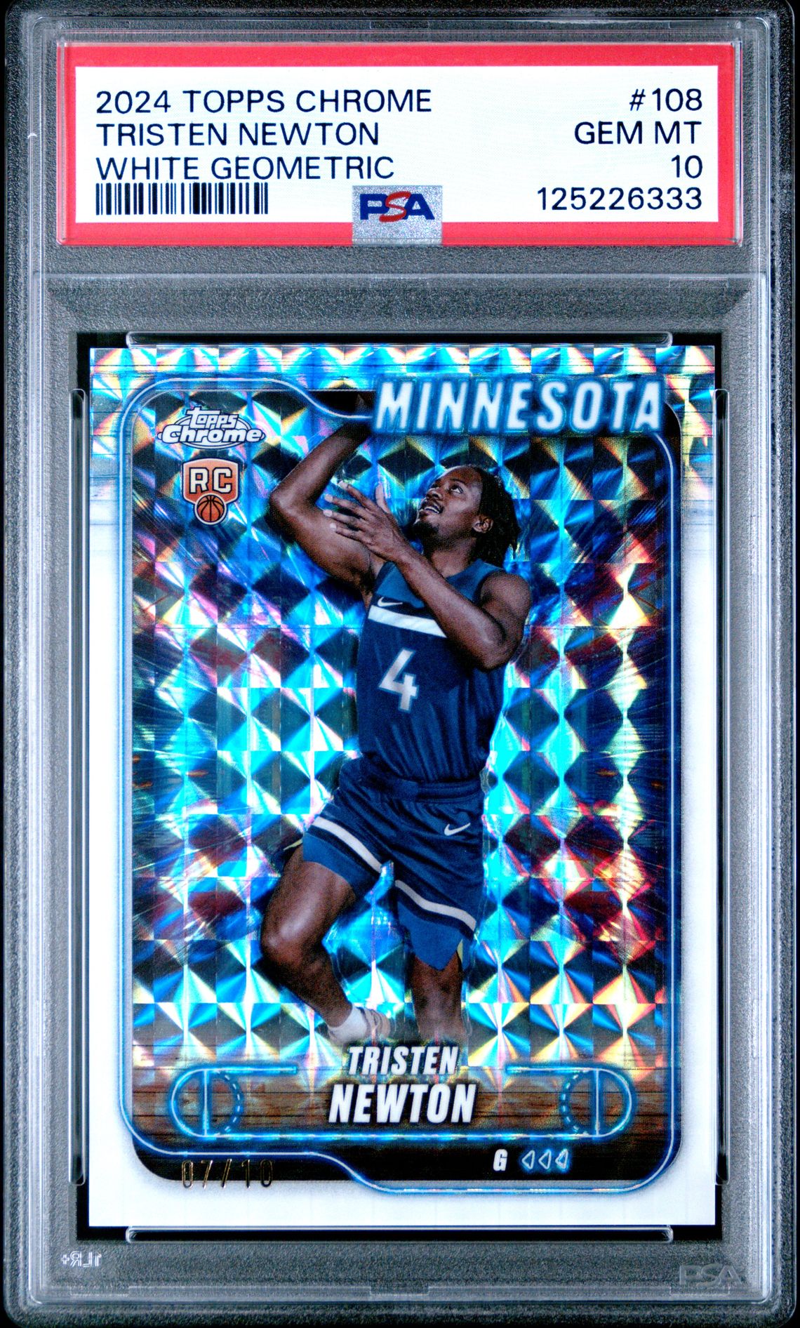 2024 Topps Chrome Tristen Newton #108 (White Geometric) Gem Mt 10 front