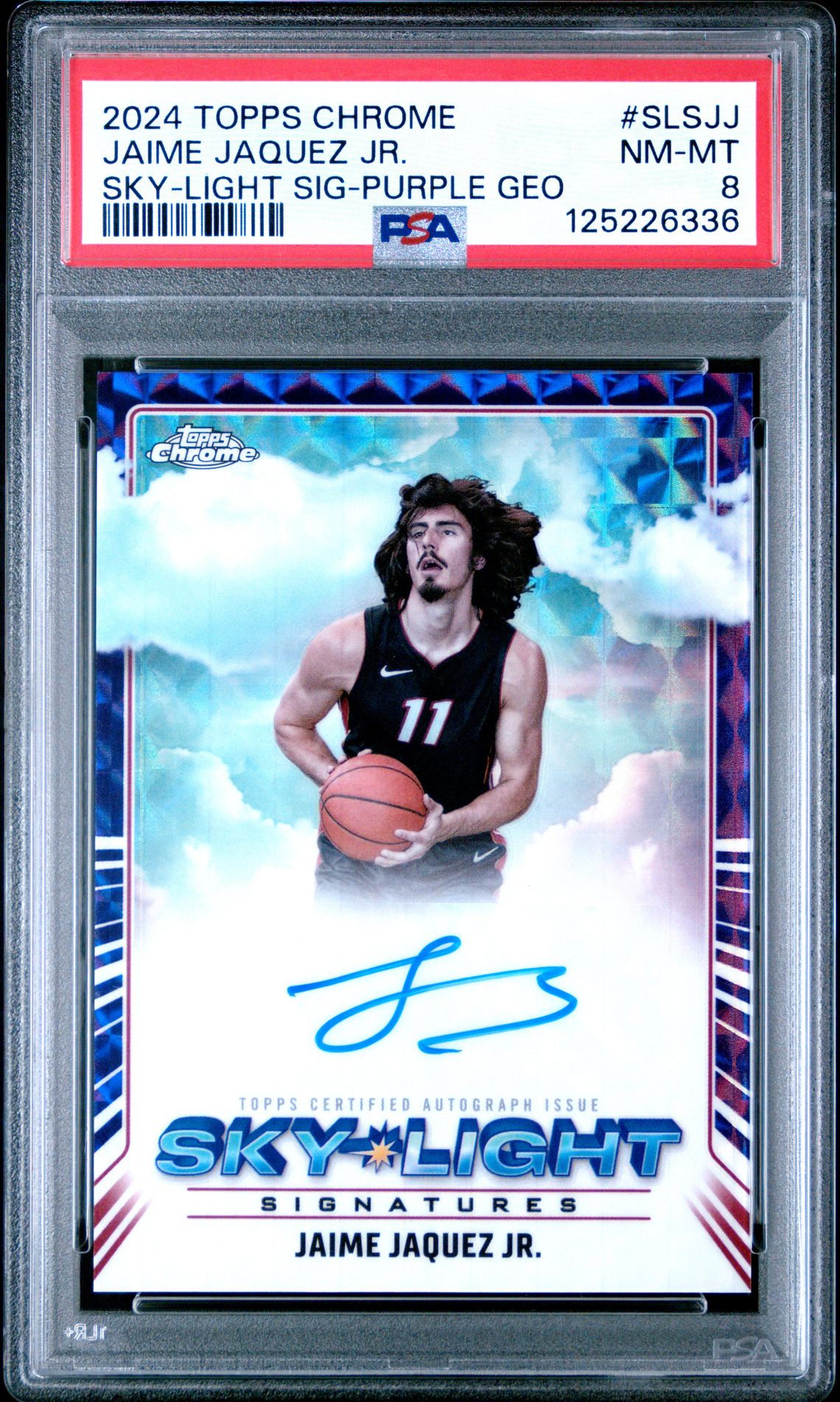 2024 Topps Chrome Sky-Light Signatures Jaime Jaquez Jr. #Slsjj (Sky-Light Sig-Purple Geo) Nm-Mt 8 front