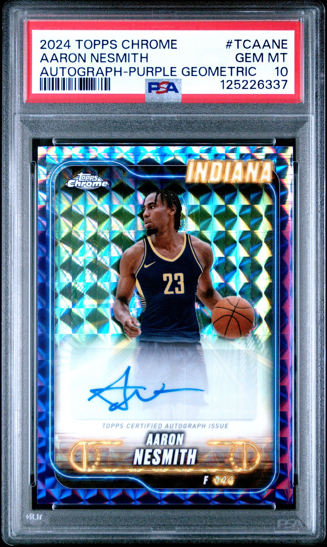2024 Topps Chrome Topps Chrome Autographs Aaron Nesmith #Tcaane (Autograph-Purple Geometric) Gem Mt 10 front