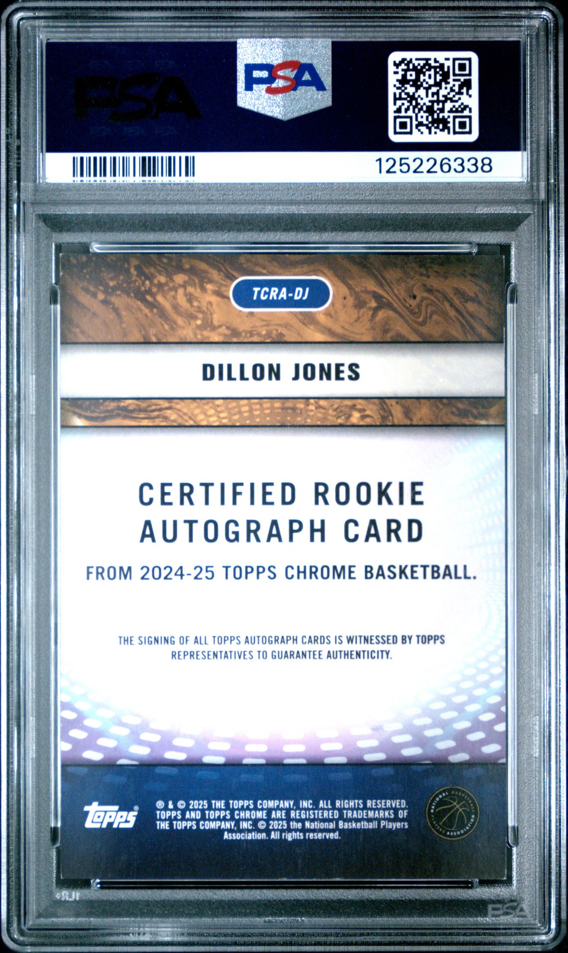 2024 Topps Chrome Certified Rookie Autographs Dillon Jones #Tcradj (Cert Rookie Auto-Orange Geo) Nm-Mt 8 back