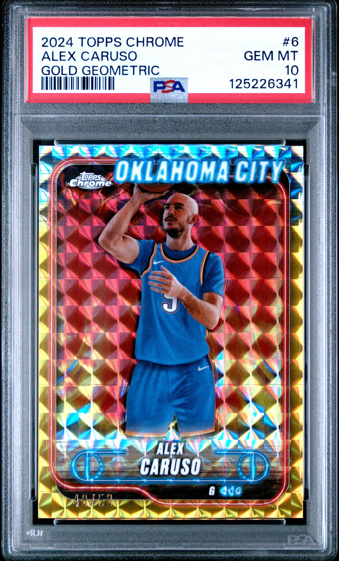 2024 Topps Chrome Alex Caruso #6 (Gold Geometric) Gem Mt 10 front