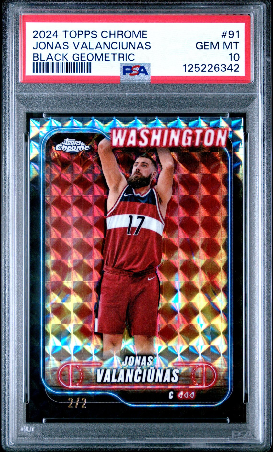 2024 Topps Chrome Jonas Valanciunas #91 (Black Geometric) Gem Mt 10 front
