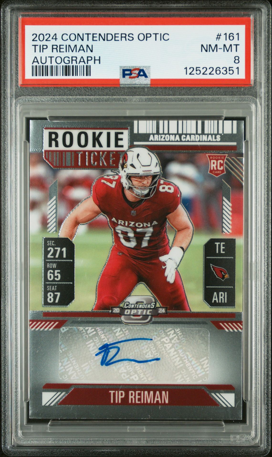 2024 Panini Contenders Optic Tip Reiman #161 (Autograph) Nm-Mt 8 front