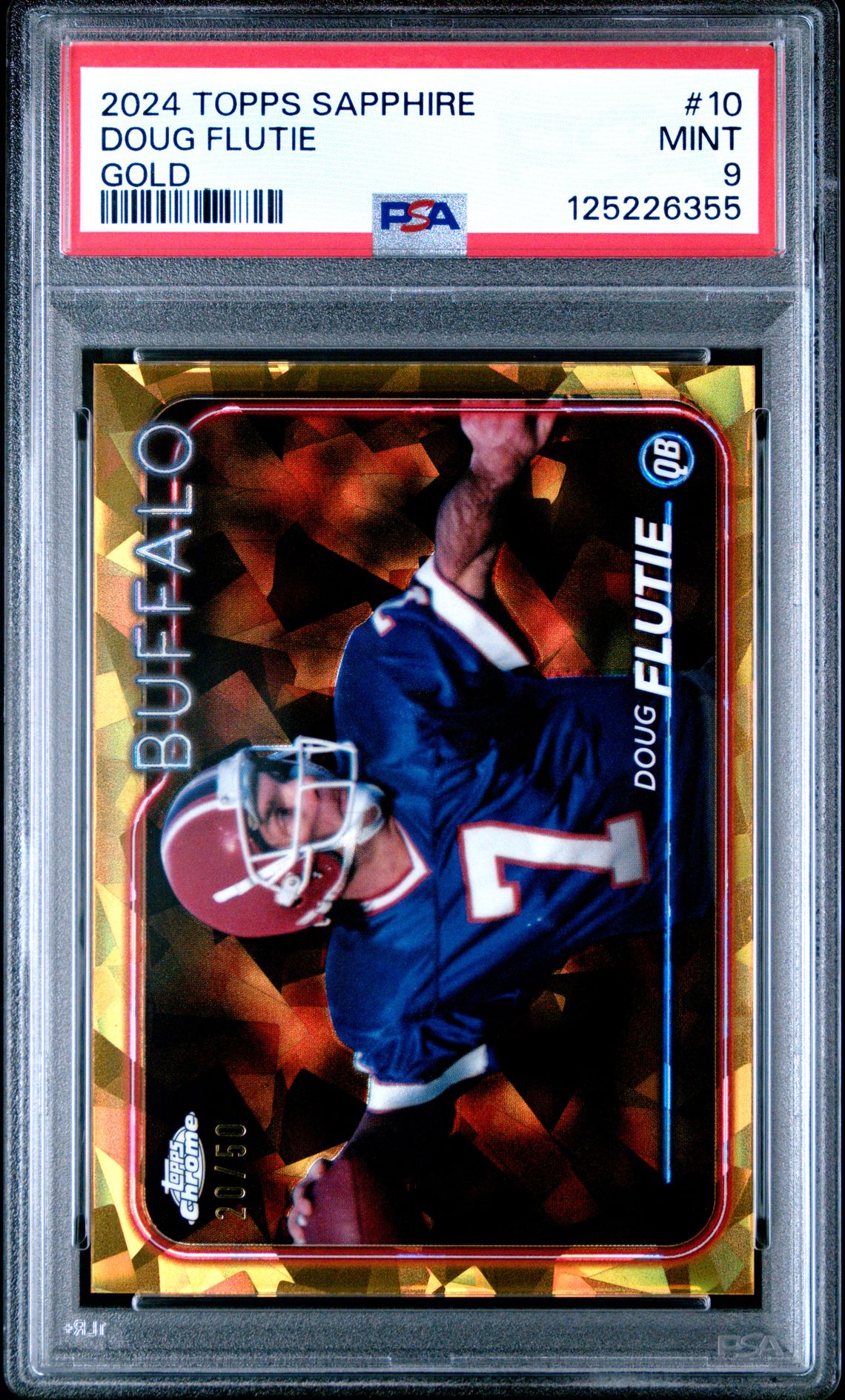 2024 Topps Chrome Sapphire Doug Flutie #10 (Gold) Mint 9 front