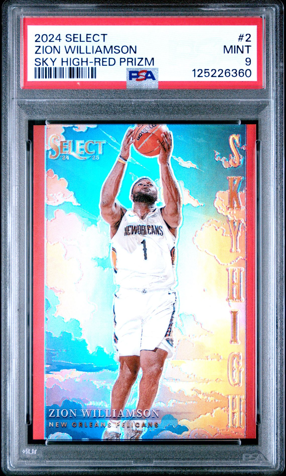 2024 Panini Select Sky High Zion Williamson #2 (Sky High-Red Prizm) Mint 9 front