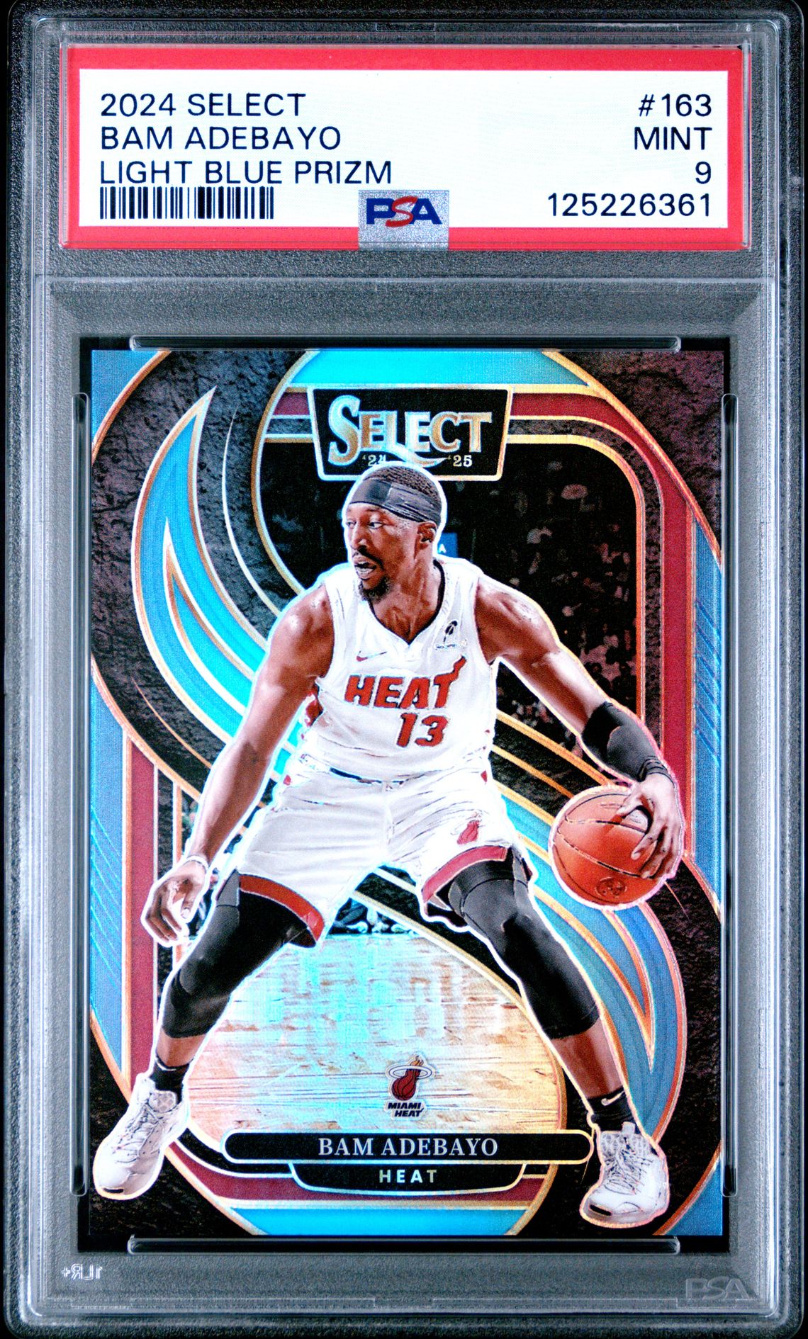 2024 Panini Select Bam Adebayo #163 (Light Blue Prizm) Mint 9 front